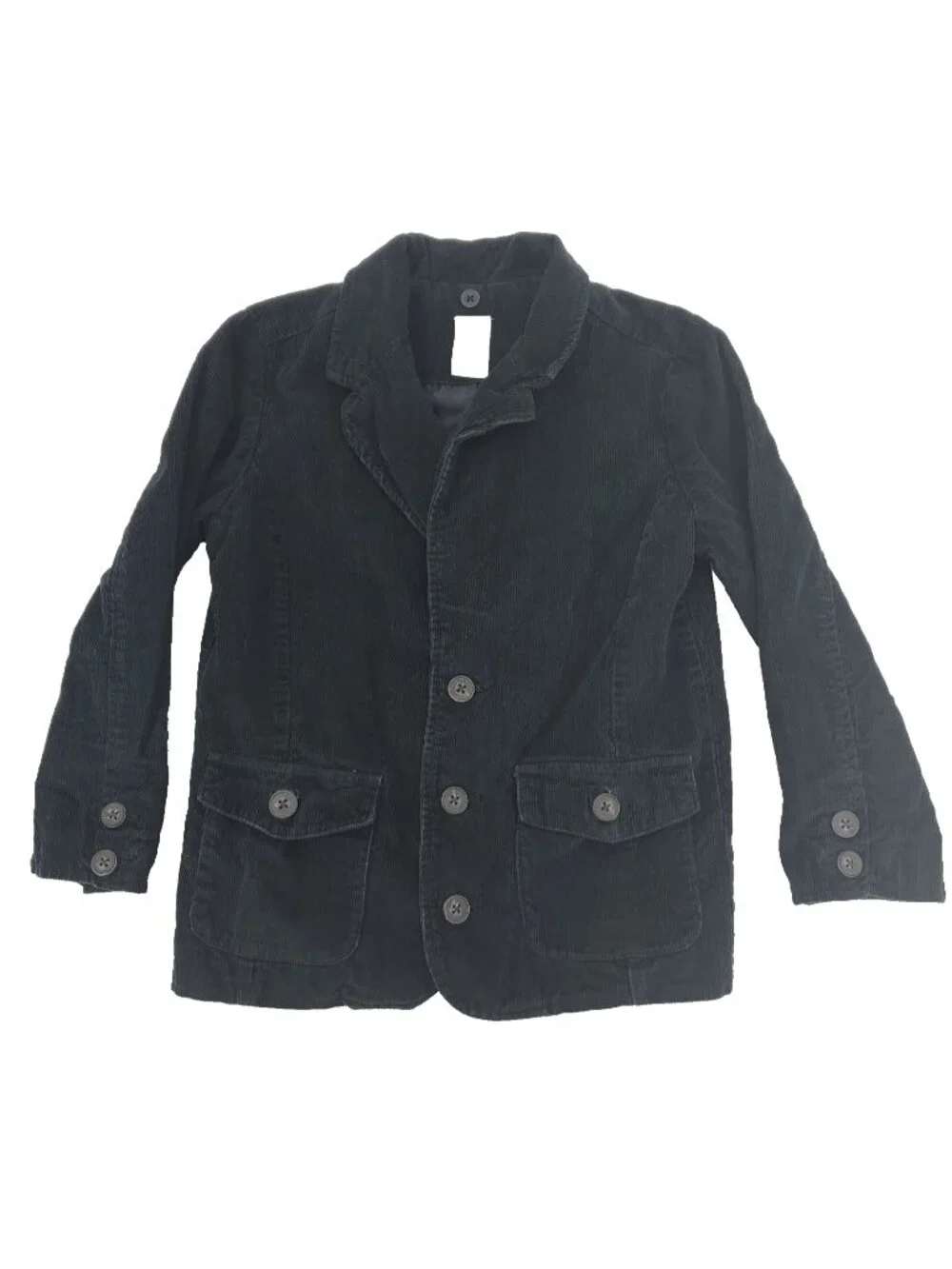 Gymboree Corduroy Blazer Jacket Boys Youth Small 5-6 Black Button Pockets
